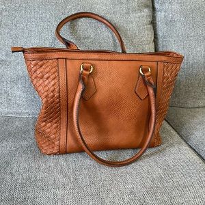 Brown cognac tote bag